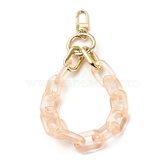 Transparent Acrylic Cable Chain Wristlet Straps, with Swivel Clasps, Purse Accessories, PeachPuff, 310mm(HJEW-JM00665-04)