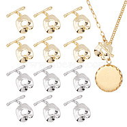 12 Sets 2 Colors Brass Toggle Clasps, Irregular O Clasps for Jewelry Making, Platinum & Golden, Bar: 4x19x2mm, Hole: 1.2mm, O Clasp: 19x15x2mm, Hole: 2mm, 6 sets/color(KK-AR0003-11)