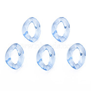 Transparent Acrylic Linking Rings, Quick Link Connectors, for Curb Chains Making, Twist, Light Steel Blue, 23x17x4.5mm, Inner Diameter: 13.5x7mm(OACR-S036-001A-J02)