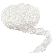 Polyester Embroidery Lace Trim, Musical Note Pattern, White, 1/2~3/4 inch(13~19mm), about 10 yards/roll(OCOR-WH0060-91B)
