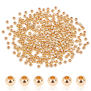 Elite Brass Beads, Long-Lasting Plated, Rondelle, Real 14K Gold Plated, 3x2.5mm, Hole: 1.2mm, 300pcs/box(KK-PH0002-20B)