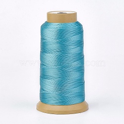 Polyester Thread, for Custom Woven Jewelry Making, Dark Turquoise, 0.5mm, about 480m/roll(NWIR-K023-0.5mm-02)