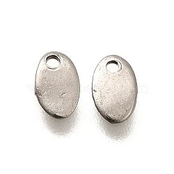 304 Stainless Steel Stamping Blank Tag Charms, Oval Charm, Stainless Steel Color, 6x3.5x0.8mm, Hole: 0.8mm(STAS-F311-03P)