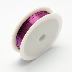 Round Copper Wire for Jewelry Making, Purple, 26 Gauge, 0.4mm, about 39.37 Feet(12m)/roll, 10 rolls/set(CWIR-R001-0.4mm-06)