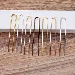 Brass Hair Fork Findings, Hair Accessories, U Shaped, Raw(Unplated), 100x2.5mm(OHAR-PW0001-107C)