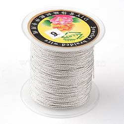 Round Metallic Thread, Embroidery Thread, 3-Ply, WhiteSmoke, 0.4mm, about 164.04 yards(150m)/roll(MCOR-L001-0.4mm-01)