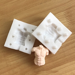 DIY Silicone Craft Doll Body Mold, for Fondant, Polymer Clay Making, Epoxy Resin, Doll Making, Body, White, 67x63x17mm(DIY-I082-07)
