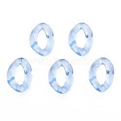Transparent Acrylic Linking Rings, Quick Link Connectors, for Curb Chains Making, Twist, Light Steel Blue, 23x17x4.5mm, Inner Diameter: 13.5x7mm(OACR-S036-001A-J02)