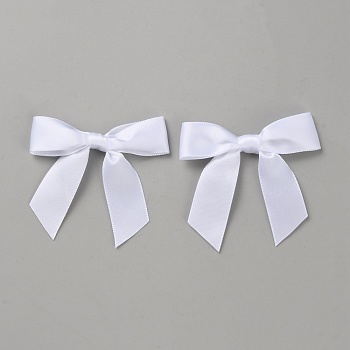 Polyester Bowknot, Handmade Woven Costume Accessories, White, 46x59x6mm