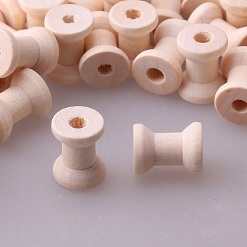 Wooden Empty Spools for Wire, Thread Bobbins, Antique White, 17x13mm, Hole: 4.7mm