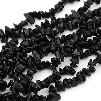 Natural Obsidian Beads Strands, Dyed, Chip, 5~8mm, Hole: 0.5mm, about 31~32 inch