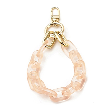 Transparent Acrylic Cable Chain Wristlet Straps, with Swivel Clasps, Purse Accessories, PeachPuff, 310mm
