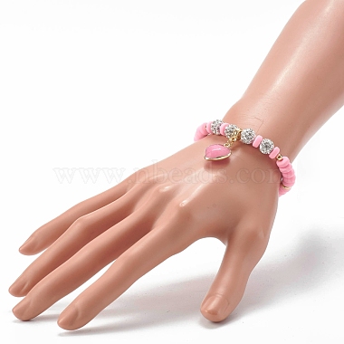 Handmade Polymer Clay Beads Stretch Bracelets(BJEW-JB06552)-3