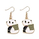 Panda Enamel Dangle Earrings for Women(EJEW-Z015-11)-1