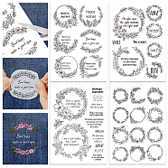 4 Sheets 11.6x8.2 Inch Stick and Stitch Embroidery Patterns, Non-woven Fabrics Water Soluble Embroidery Stabilizers, Word, 297x210mmm(DIY-WH0455-059)