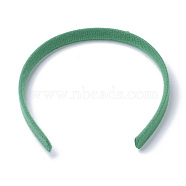Hair Accessories Plain Plastic Hair Band Findings, No Teeth, with Velvet, Sea Green, 122mm(OHAR-S195-04D)