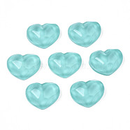 Transparent Resin Cabochons, Water Ripple, Heart, Medium Turquoise, 17x21x7.5mm(CRES-N031-003A-B06)