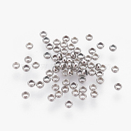 316 Surgical Stainless Steel Crimp Beads, Rondelle, Stainless Steel Color, 1.9mm, Hole: 1mm, ahout 416pcs/5g(X-A-STAS-P221-25P)