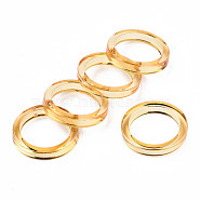 Transparent Acrylic Finger Rings, Ring, Orange, US Size 7 1/2(17.7mm)(RJEW-T010-02E)