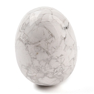 Natural Howlite Palm Stones, Egg Reiki Polished Healing Pocket Stone for Anxiety Stress Relief Therapy, Easter Decor, 48x35~36mm(G-I367-04B)