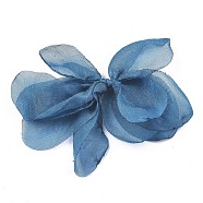 Bowknot Organza Ornament Accessories, For DIY Jewelry Making Craft, Steel Blue, 85~92x37~50mm(FIND-S303-04E)