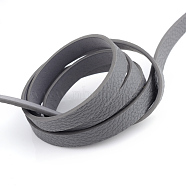 Imitation Leather Cords, Random Color On The Back, Slate Gray, 10x2~2.5mm, about 1.31 yards( 1.2m)/strand(X-LC-T001-04F)