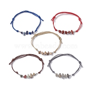 5Pcs Natural Mixed Stone Chips Braided Bead Bracelet Sets, Adjustable Waxed Cotton Cord Bracelets for Women, Inner Diameter: 2-1/8~3-1/4 inch(5.5~8.3cm)(BJEW-JB09869-02)