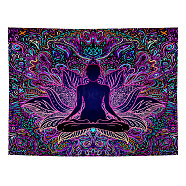 Polyester Yoga Theme Wall Hanging Tapestry, Meditation Tapestry for Bedroom Living Room Decoration, Rectangle, Dark Orchid, 1300x1500mm(WG68988-13)