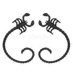 Alloy Stud Earrings, Scorpion Climber Wrap Around Earrings, Black, 54x42mm(PW-WG56334-02)
