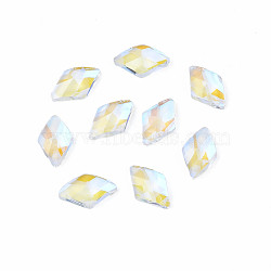 Glass Rhinestone Cabochons, Nail Art Decoration Accessories, Faceted, Rhombus, Clear AB, 8x5x2mm(MRMJ-N027-037A)