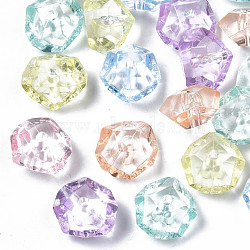 Transparent Acrylic Beads, Chips, Mixed Color, 12x11x6.5mm, Hole: 1.6mm(X-TACR-S134-027)