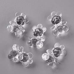 Transparent Acrylic Pendants, Faceted, Bear, Clear, 35x25x16mm, Hole: 4mm, about 85~88pcs/500g(TACR-T005-11A)