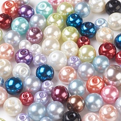 Glass Pearl Beads, Round, Mixed Color, 3~16mm, Hole: 1~1.6mm(HY-XCP0002-01)