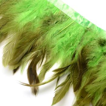 Fashion Feather Cloth Strand Costume Accessories, Olive Drab, 110~300x28~62mm, about 10yard/bag