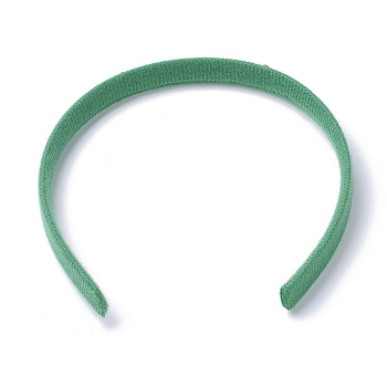 Hair Accessories Plain Plastic Hair Band Findings, No Teeth, with Velvet, Sea Green, 122mm
