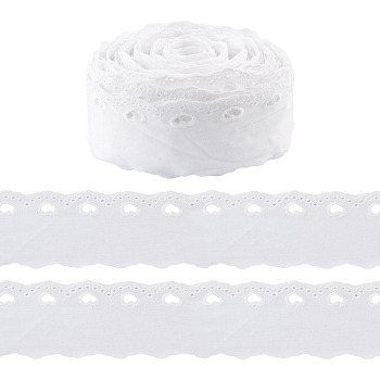 Cotton Lace Trim, for Clothes Accessories, White, 2-1/8 inch(55mm)