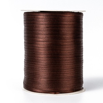 Double Face Satin Ribbon, Polyester Ribbon, Saddle Brown, 1/8 inch(3mm) wide, about 880yards/roll(804.672m/roll)