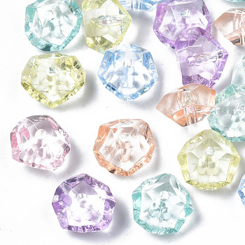 Transparent Acrylic Beads, Chips, Mixed Color, 12x11x6.5mm, Hole: 1.6mm