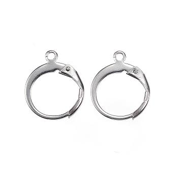 304 Stainless Steel Leverback Earring Findings, with Loop, Stainless Steel Color, 14.5x12x2mm, Hole: 1.2mm, Pin: 1x0.8mm