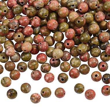 nbeads brins de perles rondes en unakite naturelle(G-NB0004-87A)-7