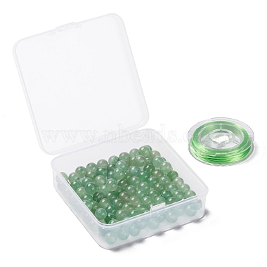 100pcs 8mm perles rondes en aventurine verte naturelle(DIY-LS0002-11)-7