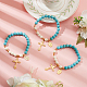 Synthetic Turquoise Round Beaded Stretch Bracelet(BJEW-PH01531-02)-3