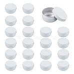 Round Aluminium Tin Cans, Aluminium Jar, Storage Containers for Cosmetic, Candles, Candies, with Screw Top Lid, White, 2.85x5.95cm, Inner Diameter: 53mm, Capacity: 50ml(CON-WH0079-13B)