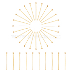 304 Stainless Steel Head Pins, Ball Head Pins, Real 18K Gold Plated, 25x0.6mm, 22 Gauge, Head: 1.8~2mm(X-A-STAS-P227-12G)
