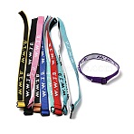 Word WWJD Polyester Adjustable String Bracelets, What Would Jesus Do Plastic Slide Wristband for Women Men, Mixed Color, 10.24~10.43 inch(26~26.5cm)(BJEW-K300-01)
