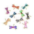 Alloy Enamel Links Connectors, Dragonfly, Mixed Color, Golden, 23x17x1.8mm, Hole: 1.8mm(ENAM-M053-02G)