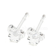 Resin Stud Earring Findings, Butterfly, Clear, 5x4mm, Pin: 0.8mm(X1-FIND-H046-09)