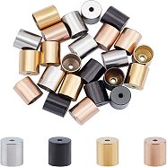 PVD Vacuum Plating 304 Stainless Steel Cord Ends, End Caps, Column, Mixed Color, 8x7mm, Hole: 1.5mm, Inner Diameter: 6mm, 4 colors, 6pcs/color, 24pcs/box(STAS-UN0010-54)