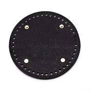 Imitation Leather Knitting Crochet Bags Bottom, with Iron Findings, for Bag Bottom Accessories, Flat Round, Black, 15x0.9cm, Hole: 5mm(DIY-WH0302-38B)
