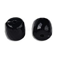 Opaque Acrylic Beads, Faceted, Barrel, Black, 13x13mm, Hole: 2.7~2.8mm, about 290pcs/500g(SACR-N017-05A)